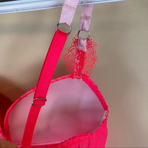 Victoria's Secret Babydoll Lingerie Push-Up 36C Pink Red - Picture 6 of 9